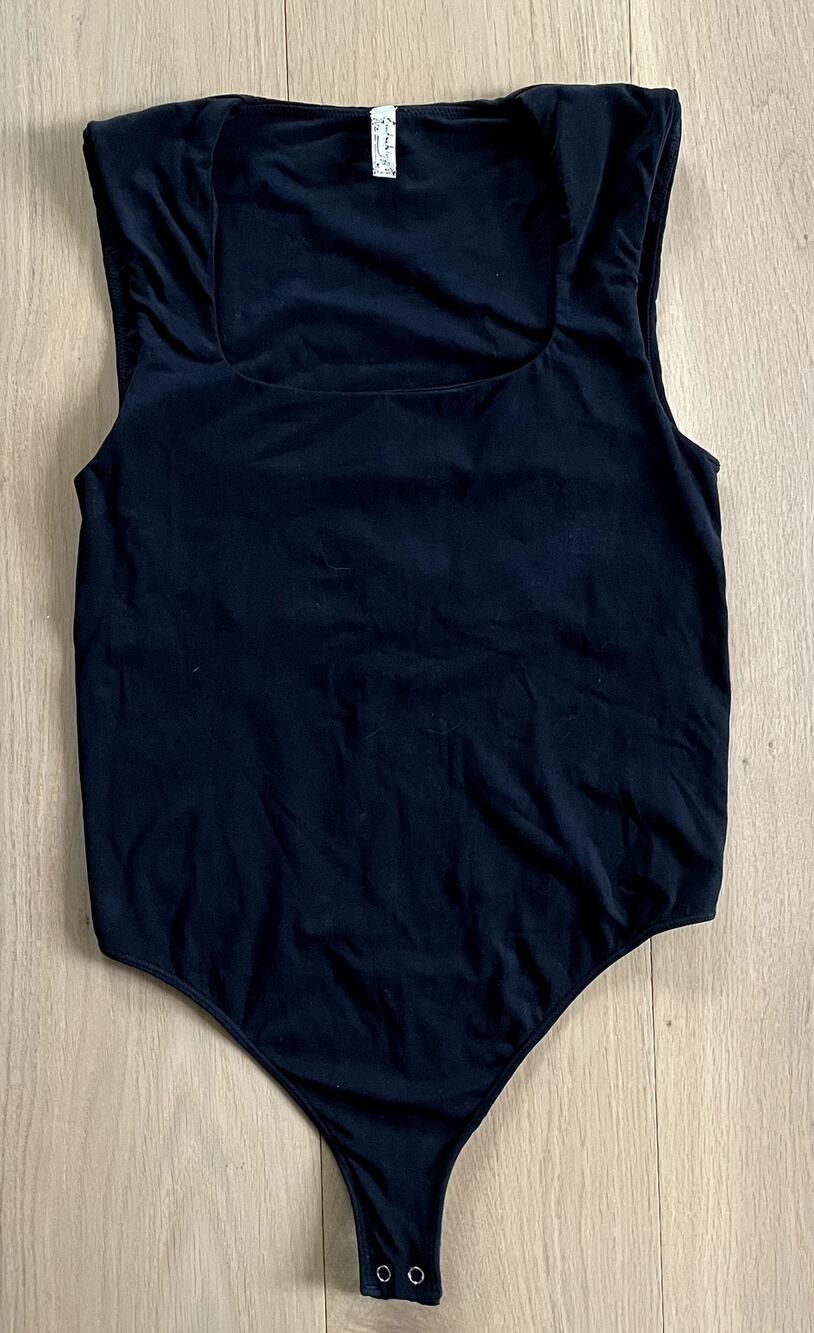 Intimately Free People Square Neck Black Bodysuit Size M/L